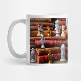 Old Books And Chess Men Mug